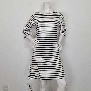 Amour Vert Classic Casual Parisian Organic Cotton Striped Made In USA Dress Sz.S